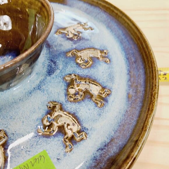 Beautifully Handcrafted, Glazed Pottery Chip & Dip PRE-OWNED - Picture 5 of 7